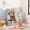 Kids Bookshelf and Toy Storage Organizer 4 Tier Wooden Book Shelf with Storage Bookcase for Kids Room Playroom Nursery - 2 of 4