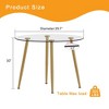 Syemin End Table, Coffee Table Accent Table with Tempered Glass Top and Metal Legs for Modern Living Room, Clear, 40"*40"*30" - 3 of 4