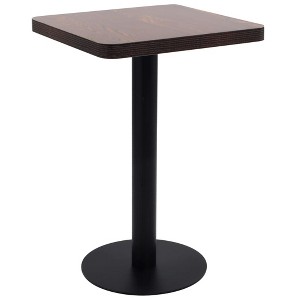 vidaXL Bistro Table Dark brown, black MDF, steel 19.7 x 19.7 x 29.5 in - 1 of 4
