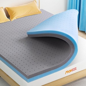 Okak 3IN High-Density Gel Memory Foam Mattress Topper, Pressure Relief Bamboo Foam Mattress Topper, Mattress Pad with CertiPUR-US - 1 of 4