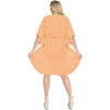 LA LEELA Women's House Daily Routine Evening Wear Vacation Casual Dailywear Loungewear Oversize Caftan Short Holiday Housecoat 2X-3X Orange, Solid - 3 of 3