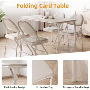 20.07"x47.24" Rectangle Folding Table, Card Table with Anti-Slip Feet Caps, Scratch & Stain Resistant, Collapsible Legs Portable - 1 of 4