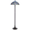 HomeStock Nora Tiffany Style Victorian 2 Light Floor Lamp 18" Shade - 3 of 4