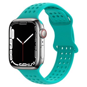 HTUTWOO Apple Watch Band, Breathable Silicone Sport Wristband Strap 38/40/41/42/44/45/46/49mm for iWatch Series 10 9 8 7 6 5 4 3 2 1 Ultra SE - 1 of 4
