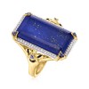 Ross-Simons Lapis, 0.20 ct. t.w. White Topaz and .10 ct. t.w. Sapphire Bumblebee Ring With Black Enamel in 18kt Gold Over Sterling - 3 of 4