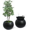 11.3 H x 13.4 " Dia Round Self Watering Pots Plant Pots with Built-in Drainage & Water Level Monitor for Patio, Porch, Home Office,White Dots - 2 of 4