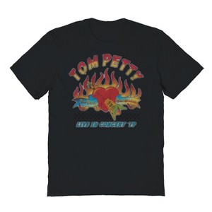 Tom Petty Men's Flaming Heart Short Sleeve Graphic Cotton T-Shirt - 1 of 1