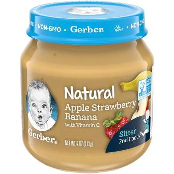 Gerber 2nd Food Natural Apple Strawberry Banana Baby Meals - 4oz