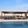Purple Leaf Louvered Pergola with Retractable Roof, Adjustable Aluminum Hardtop Gazebo for Patio - 2 of 4