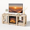 VINGLI Fireplace TV Stand for up to 70 inch TVs, Farmhouse Entertainment Center with Electric Fireplace Heater & Adjustable Shelves - 2 of 4