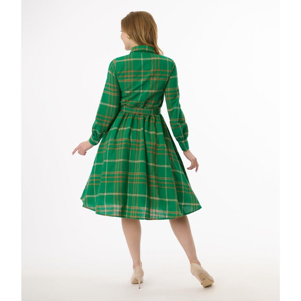 Unique Vintage Women's Belted Shirt Dress - thumbnail 2