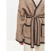 Women's Oversized Long Sleeve Knit Cardigan Front Pockets Adjustable Shoulder Strap Casual Knit Sweater Outerwear with Belt - 3 of 4