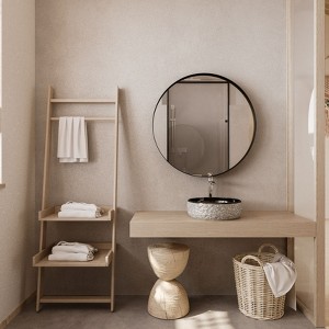 Okak Bathroom Wall Cabinet, Mount Medicine Cabinet, Metal Bathroom Mirror with Adjustable Shelves & Storage, Black - 1 of 4
