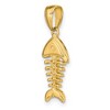 Black Bow Jewelry 14k Yellow Gold 3D Polished Fishbone Pendant - 4 of 4