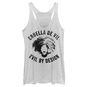 Women's Cruella Evil By Design Sketch Racerback Tank Top - 1 of 4