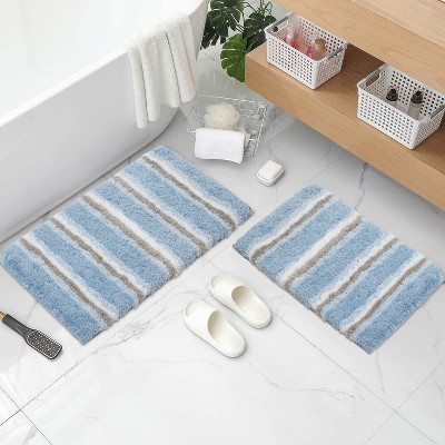 Home Weavers Glamour Collection 100% Polyester Microfiber Bathroom Rug, Non Slip Bath Mat Water Absorbent Soft Microfiber Shaggy Mat Machine Washable
