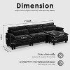 TiramisuBest 113" Cloud Couch Sectional Sofa, L Shape Chenille Couch with Reversible Ottoman,USB Charging,Dual Cushions,Modern Sofa,Dark Grey - 4 of 4