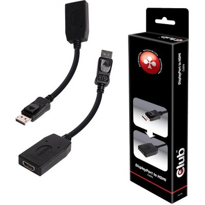 Club 3D DisplayPort to HDMI Adapter Cable - 7.87" DisplayPort/HDMI A/V Cable for Audio/Video Device, TV, Monitor, Projector, Graphics Card