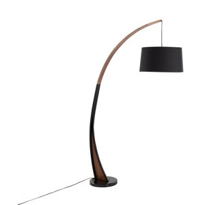 Noah Mid-Century Modern Floor Lamp with Walnut Wood Frame and Marble Base by LumiSource - 1 of 1