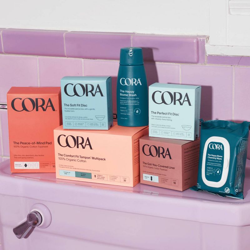 Cora Organic Cotton Tampons Mix Pack - Light/Regular Absorbency - 32ct, 6 of 10
