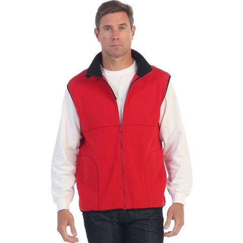 Мужские жилеты GIOBERTI Men's Full Zipper Polar Fleece Vest, Red, Large