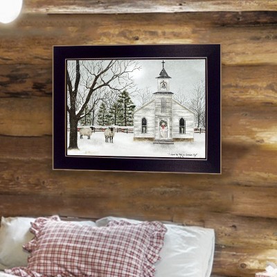 YOOCOZZ Christmas Decoratoin, Xmas Wall Décor- "I Heard the Bells on Christmas" by Billy Jacobs, Ready to Hang Framed Print, Black Frame