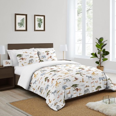 Sweet Jojo Designs Full/Queen Comforter Bedding Set Jungle Animals Multicolor 3pc — фото 2