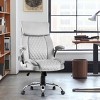Executive Office Chair Velvet High Back with Adjustable Tilt and Arms for Home or Work -3irtyhousy - 2 of 4