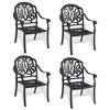 PAGED Aluminum Patio Dining Chairs Outdoor Lawn Chairs with Black Frame and Beige Cushions for Patio - 2 of 4