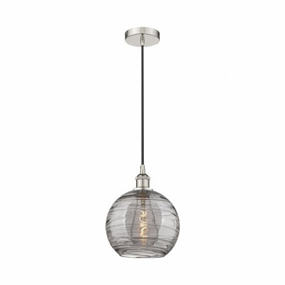 Athens Deco Swirl - 1 Light Mini Pendant In Industrial Style-12.75 Inches Tall and 10 Inches Wide