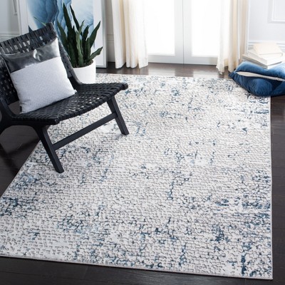 Amelia Grey and Blue Synthetic Easy Care Area Rug