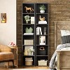 AOXUN 2 Pieces Tall Narrow Bookshelf, 6-Tier Cube Display Rack, Modern Corner Bookshelf, Storage Cabinet for Home, Office, Black - 4 of 4