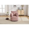 APRILSOUL 360° Swivel Accent Chair, Solid Wood Frame, Sleek Curved Backrest, Modern Barrel Design - 2 of 4