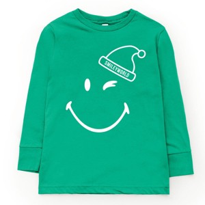 SmileyWorld Santa Hat Outline - Toddler Long Sleeve Graphic Tee and Youth Long Sleeve Graphic T-Shirt - 1 of 3