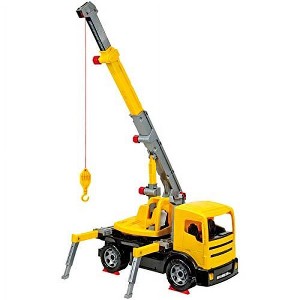 LENA Construction Toys Powerful Giants Toy Crane Truck with 360° rotating and 3 ft extendable boom in Yellow and Black Toys for Boys or Girls Age 3+ - 1 of 2