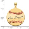 Black Bow Jewelry 14K Gold Plated Rick Ferrell Signature MD Enamel Baseball Pendant - 4 of 4