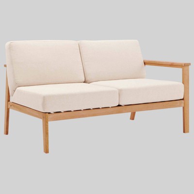 Sedona Outdoor Patio Eucalyptus Wood Left-Facing Loveseat - Natural/Taupe - Modway