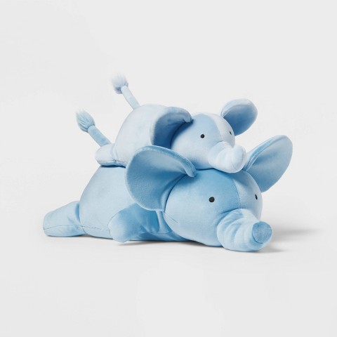 Детские мягкие игрушки Pillowfort Elephant and Baby Weighted Plush Kids' Throw Pillow Blue