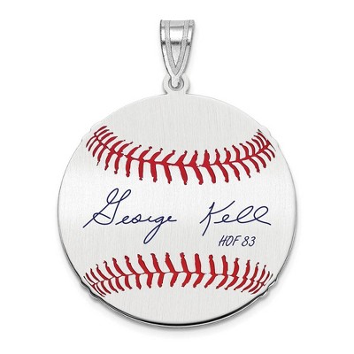 Black Bow Jewelry Sterling Silver George Kell Signature MD Enamel Baseball Pendant
