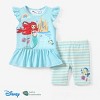 Disney Princess Belle Moana Rapunzel Toddler Girl Cute Outfit T-Shirt and Striped Leggings Clothing Sets - 2 of 4