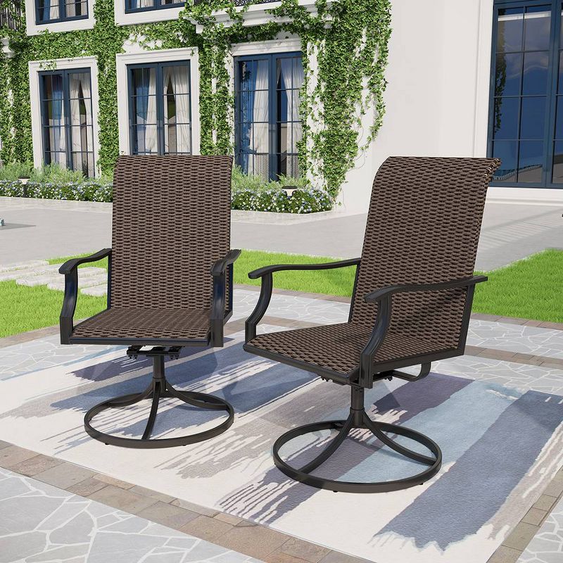 5pc Patio Dining Set with 360 Swivel Chairs &#38; Square Net-Shaped Steel Tabletop - Captiva Designs, 3 of 9