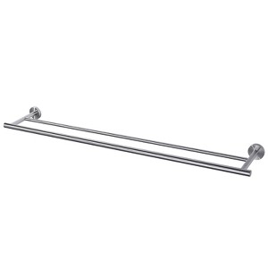 WOWOW 36 in. Wall Mounted Towel Bar in Matte Black, Stainless Steel Double Towel Holder - 1 of 4