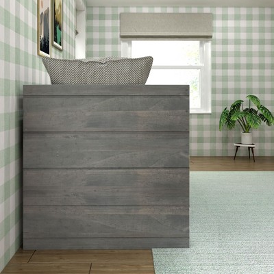 Driftwood Twin Loft Bed with Pine Wood Frame and Bookcases