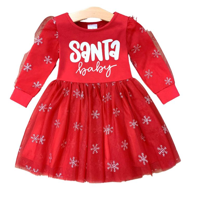 Girls Santa Baby Christmas Tutu Dress - Mia Belle Girls, 2 of 7