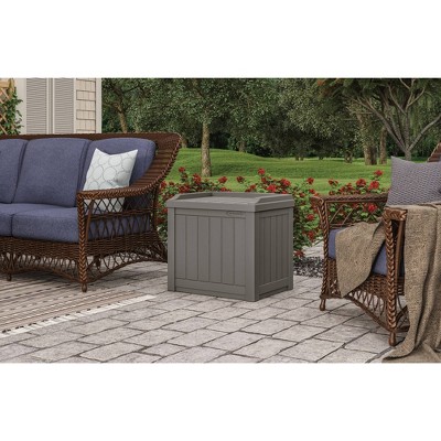 Gray 22 Gallon Resin Deck Box with Seat