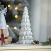 Whisen 3.5x3.5x8.3" Glass Cone Tree W/Light, 3 Pack, Christmas Decoration - Cream - 4 of 4