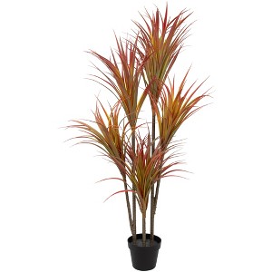 Northlight Real Touch™️ Green and Red Artificial Dracaena Potted Plant - 54" - 1 of 4