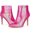 Perphy Women's Snakeskin Printed Pointed Toe Stiletto Heel Ankle Boots - 2 of 3