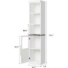 Narrow Bathroom Cabinet, 70 Inch Tall Storage Cabinet with Glass Door and 3 Open Shelves, Freestanding Slim Bathroom Storage Unit, for Home Office - 3 of 4