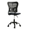Gray Desk Chairs With Wheels Home Office Chair Comfortable Computer Chair Adjustable Height,360° Swivel Gaming Armless Chair-The Pop Home - 3 of 4